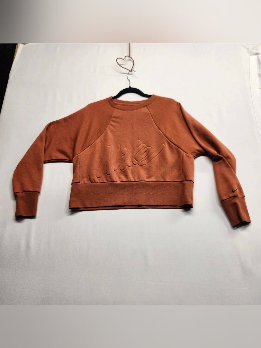 ⭐️Nike Dri-Fit Get Fit Crop Sweatshirt Fall Burnt Sunrise Terracotta Rust Small